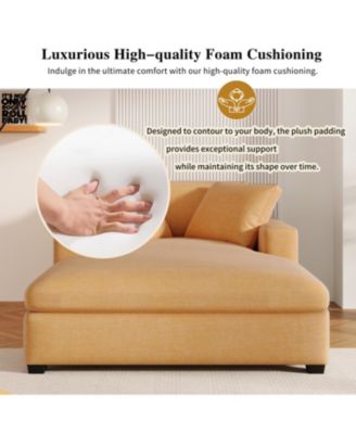 Mirod 53.5''70.9'' Oversized Chaise, Lounge Chair - Classic Design, Soft Fabric, Easy Assembly, Durable Frame with Solid Wood Legs