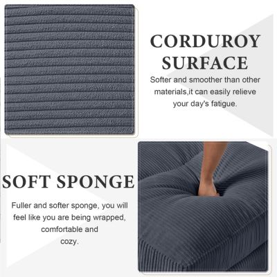 Streamdale Gray 6-Seat Convertible Corduroy Sectional Sofa