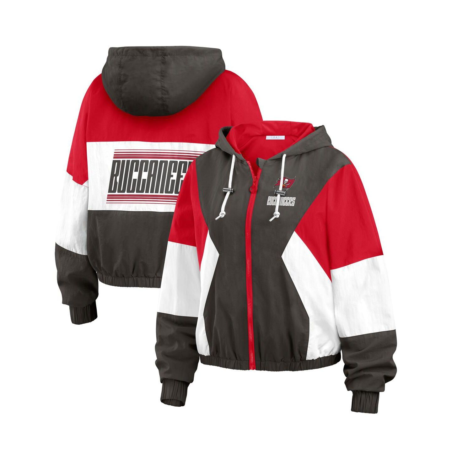 Женская куртка WEAR by Erin Andrews Tampa Bay Buccaneers Plus Size Color Block Full-zip Windbreaker — фото 1