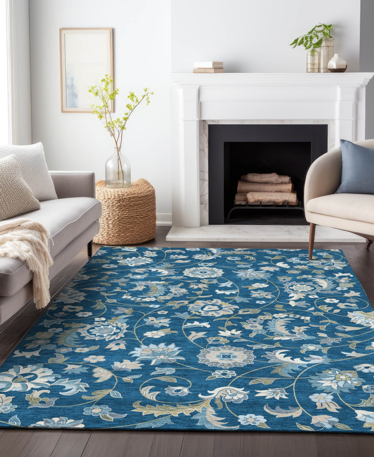 Addison Chantille Machine Washable Acn1006 3'x5' Area Rug In Navy