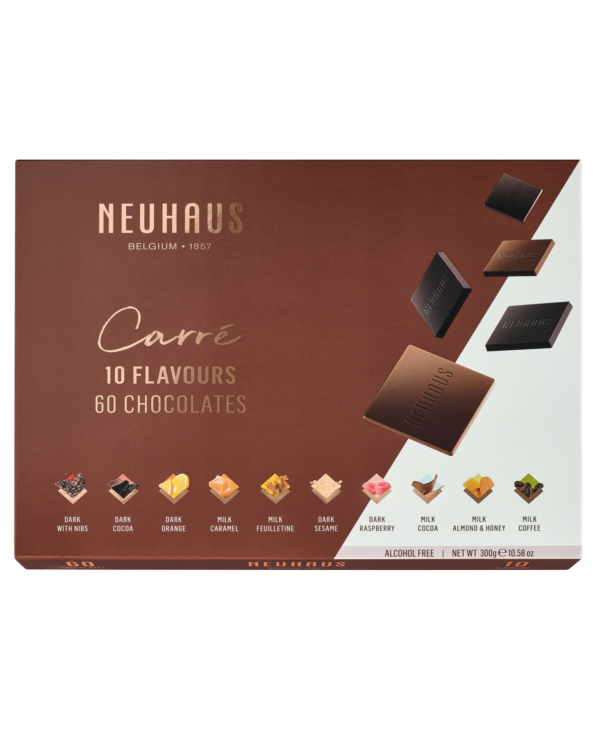 Neuhaus Carre 10 Flavors Assorted Chocolates, 60 Piece In No Color