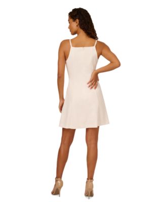 Adrianna Papell Women's Bow-Strap Scuba Crepe Fit & Flare Dress - Macy's