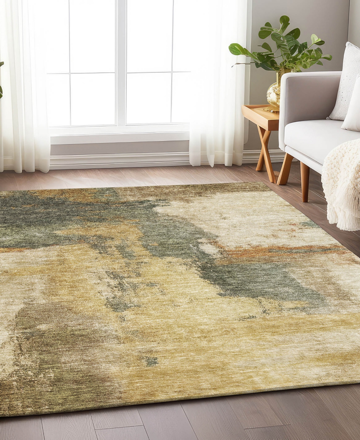 Addison Chantille Mahine Washable Acn1068 9'x12' Area Rug In Sage