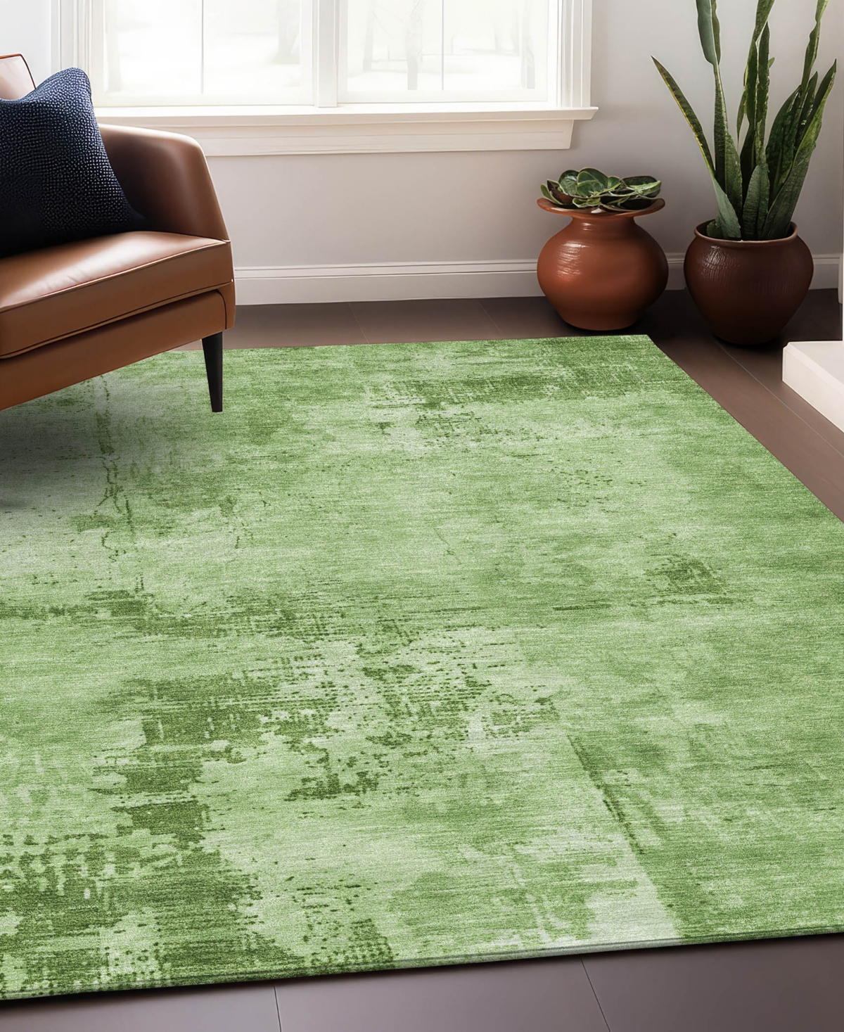 Addison Chantille Mahine Washable Acn1062 8'x10' Area Rug In Green