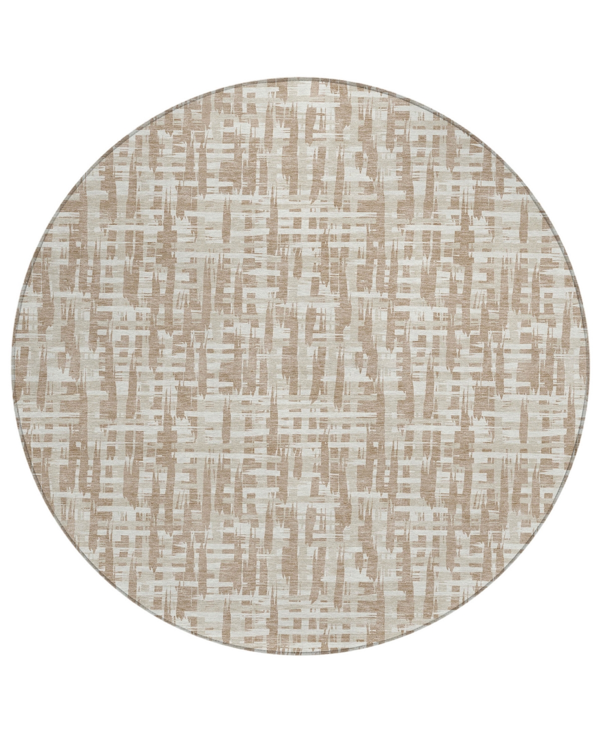 Addison Chantille Mahine Washable Acn1059 8'x8' Round Area Rug In Tan