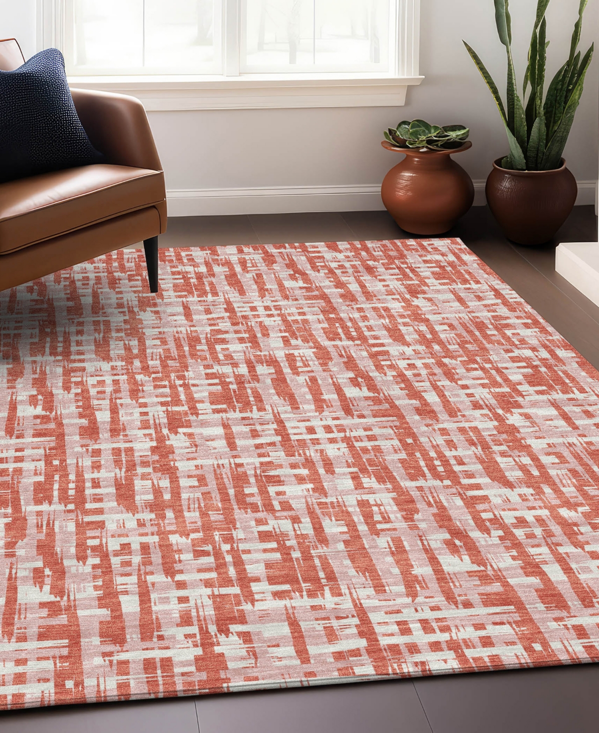 Addison Chantille Mahine Washable Acn1060 2'6"x3'10" Area Rug In Coral