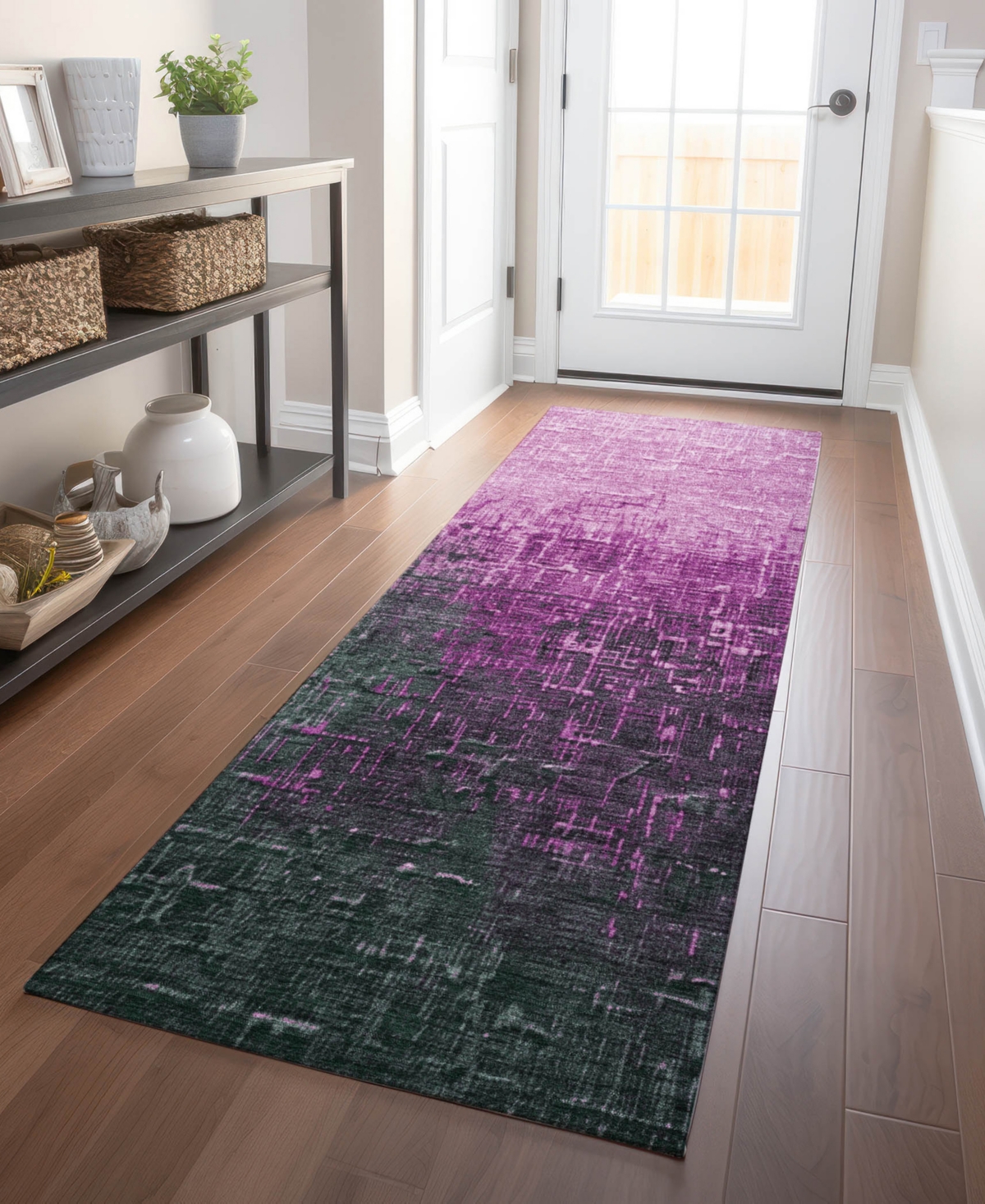 Addison Chantille Mahine Washable Acn1066 2'3"x7'6" Runner Area Rug In Rose