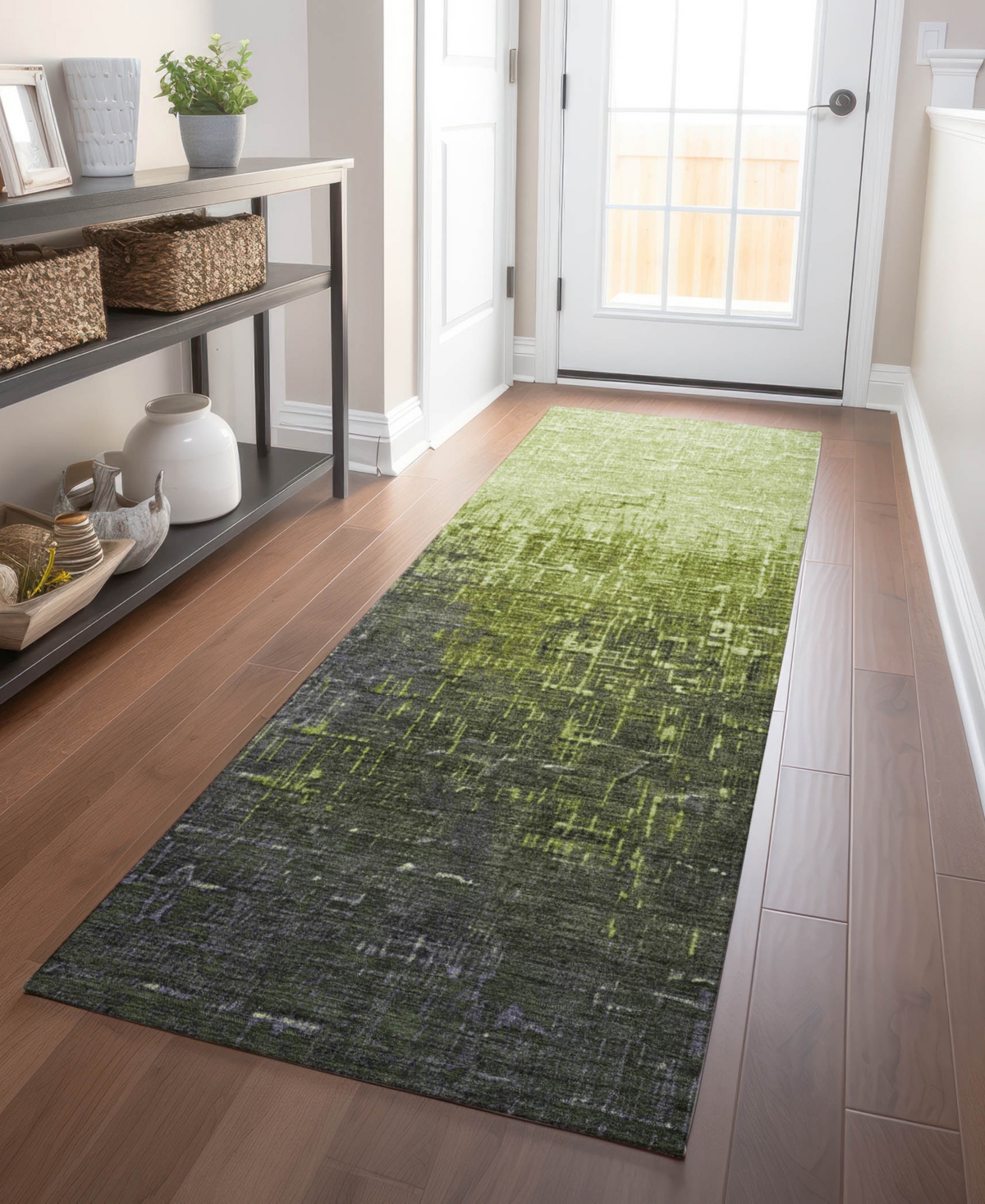 Shop Addison Chantille Machine Washable Acn1066 2'3"x7'6" Runner Area Rug In Lime