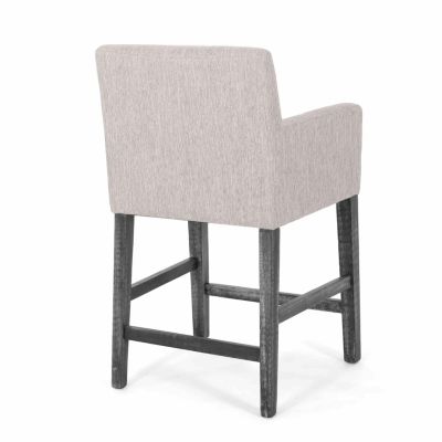 26'' Upholstered Counter Height Stool with Wood Legs, 1-Pack for Kitchen or Home Bar