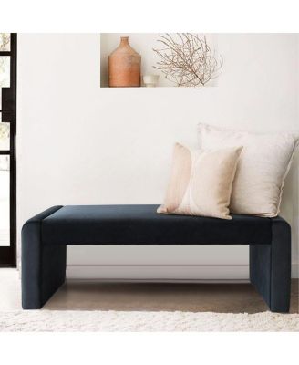 47" Velvet Benches Look, Velvet Waterfall Upholstered Bench