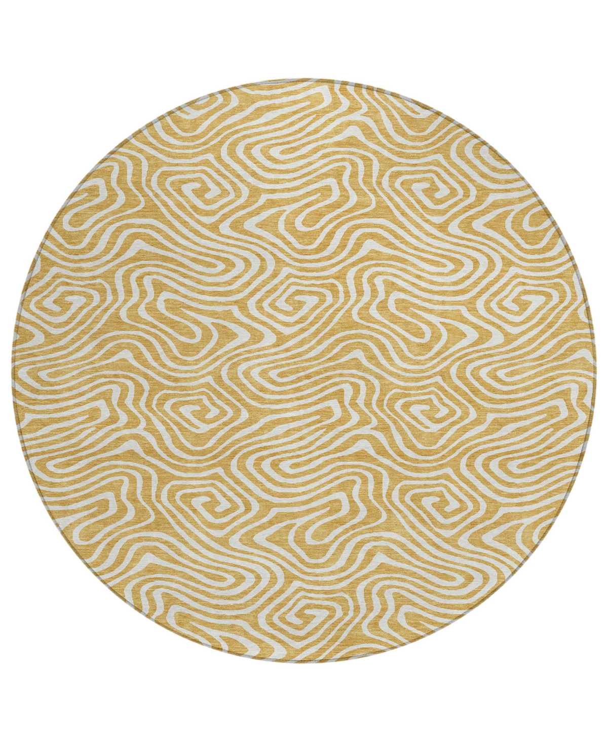 Shop Addison Chantille Machine Washable Acn1030 8'x8' Round Area Rug In Gold