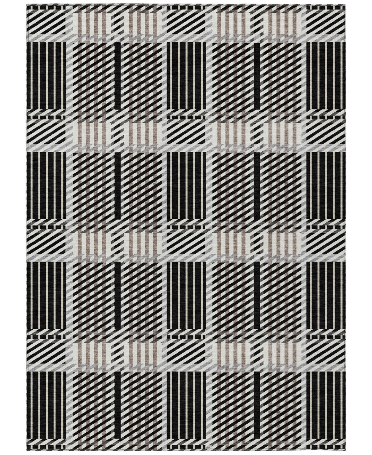 Addison Chantille Mahine Washable Acn1000 9'x12' Area Rug In Black