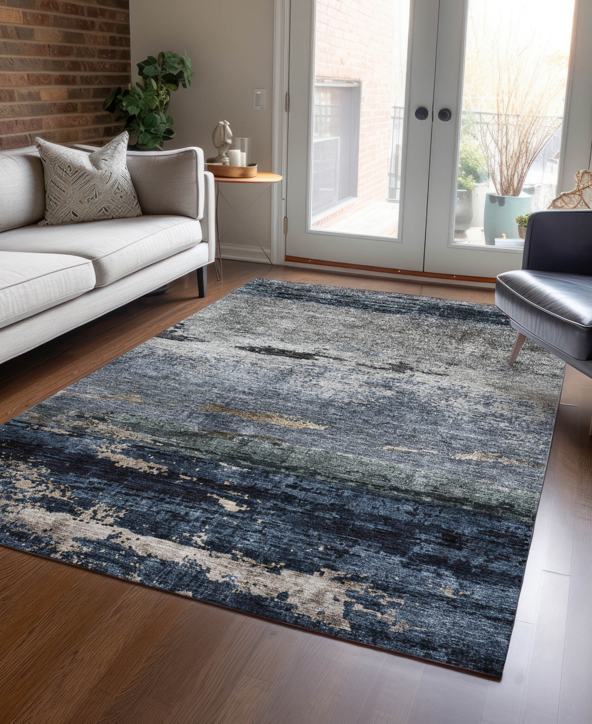 Addison Chantille Machine Washable Acn1195 2'6"x3'10" Area Rug In Navy