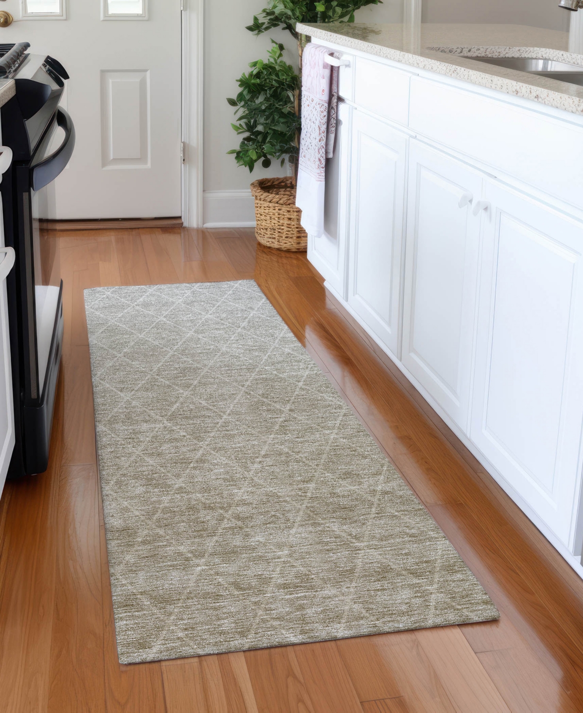Addison Chantille Machine Washable Acn1175 2'3"x7'6" Runner Area Rug In Taupe