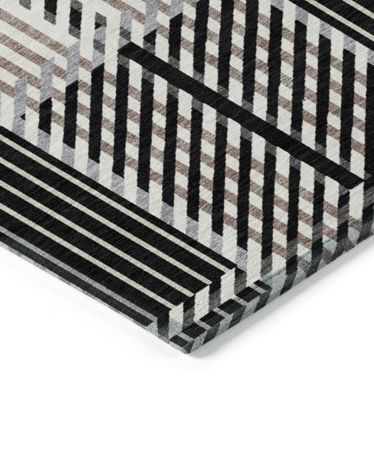 Addison Chantille Machine Washable Acn1000 2'6"x3'10" Area Rug In Black