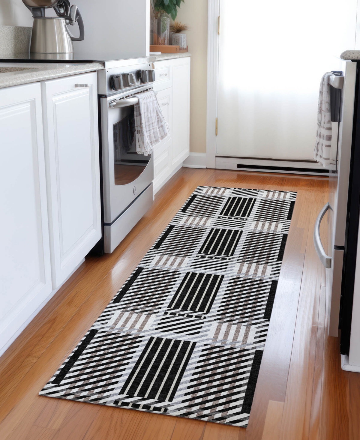 Addison Chantille Mahine Washable Acn1000 2'3"x7'6" Runner Area Rug In Black