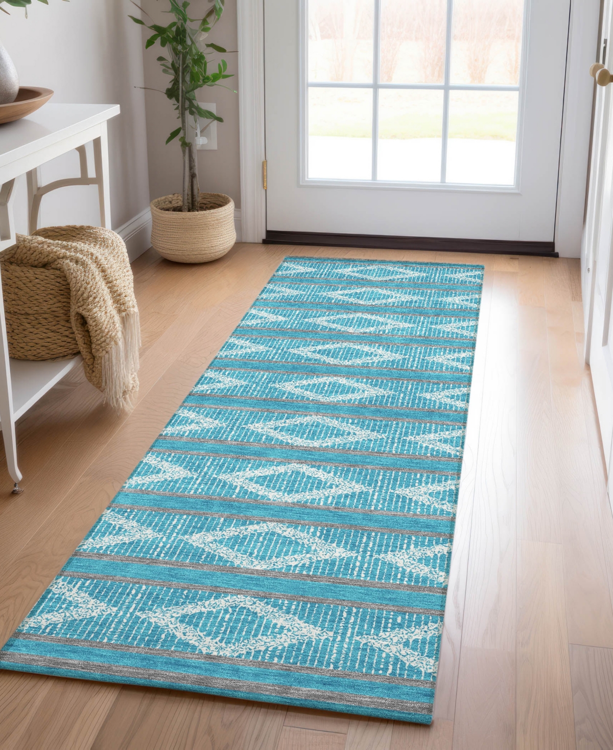 Addison Chantille Mahine Washable Acn1029 2'3"x7'6" Runner Area Rug In Teal