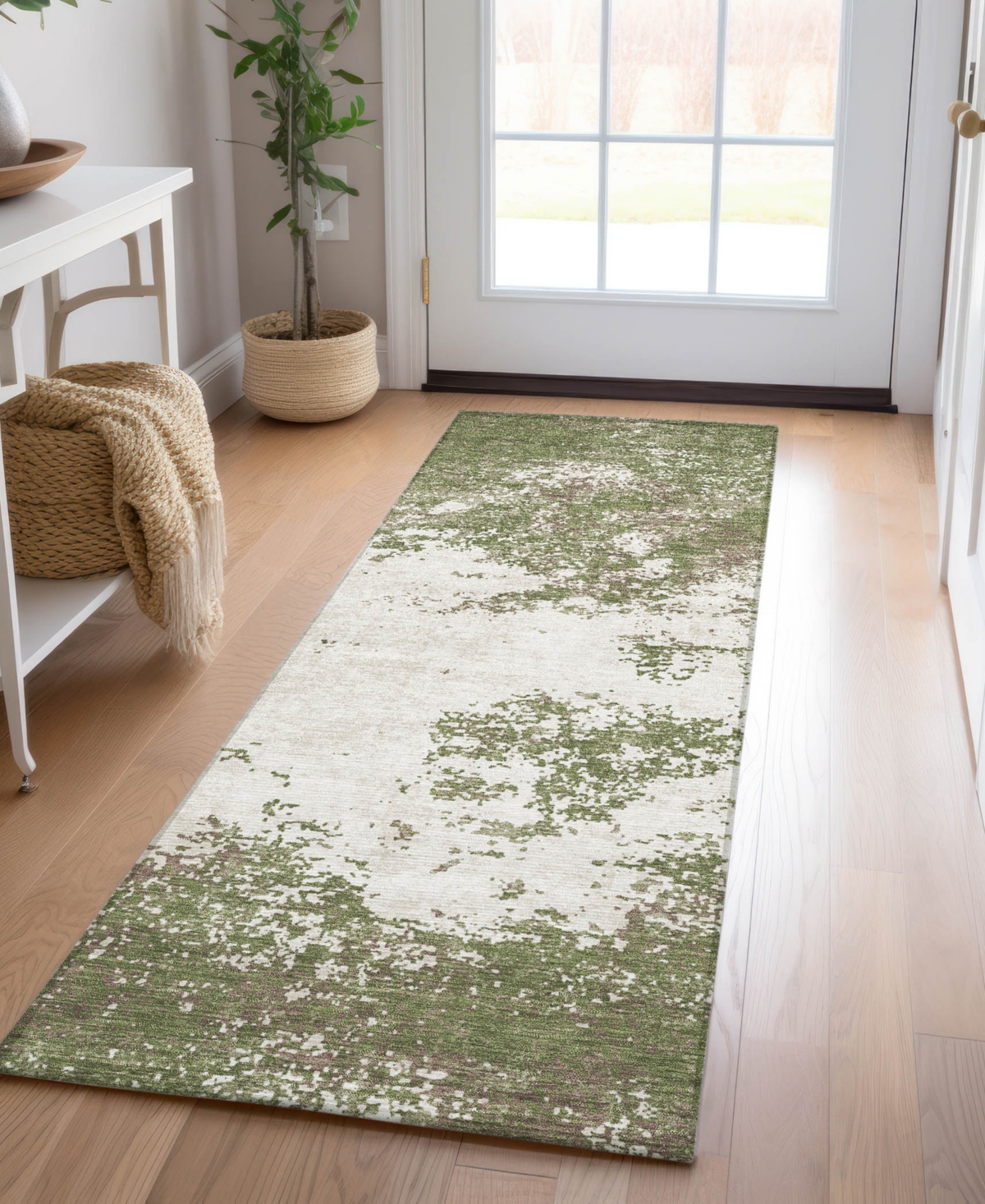 Addison Chantille Mahine Washable Acn1027 2'3"x7'6" Runner Area Rug In Olive