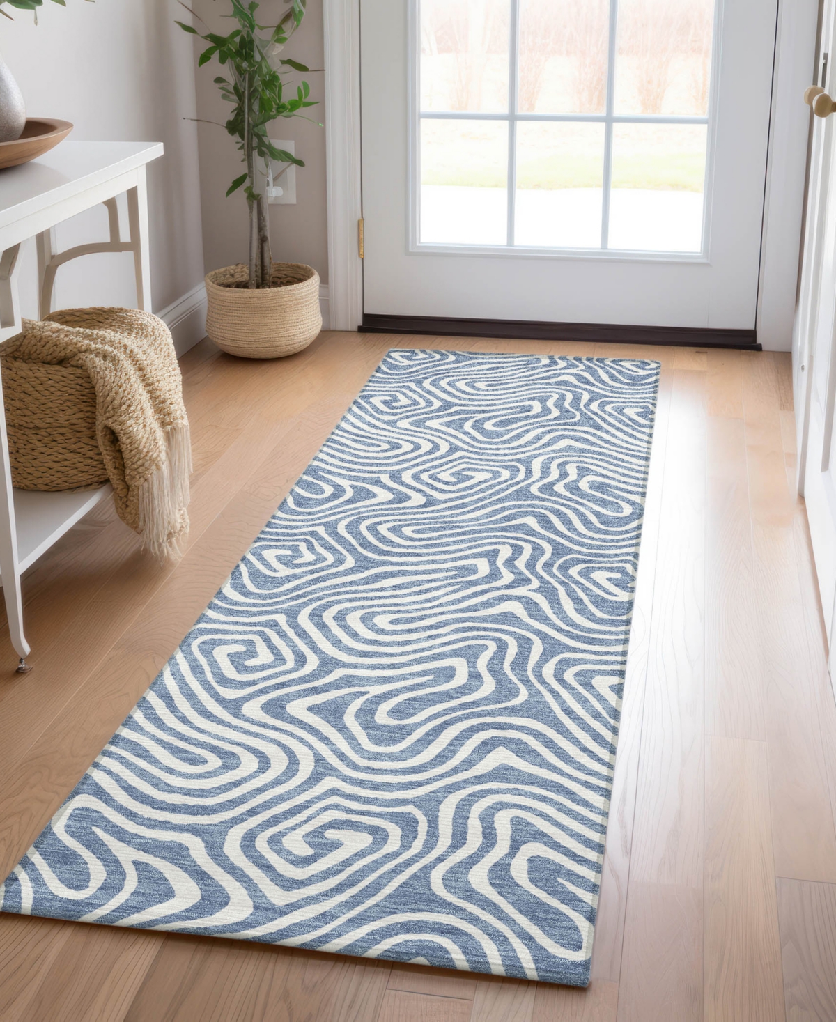 Shop Addison Chantille Machine Washable Acn1030 2'3"x7'6" Runner Area Rug In Denim