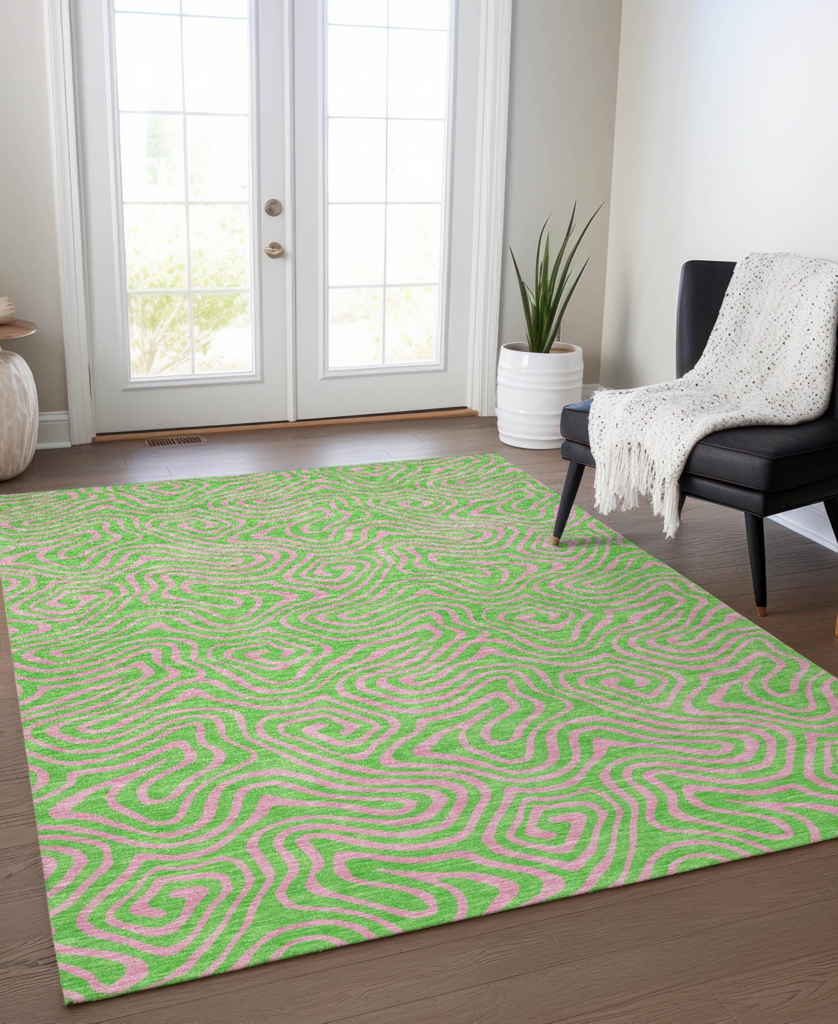 Addison Chantille Mahine Washable Acn1031 2'6"x3'10" Area Rug In Lime