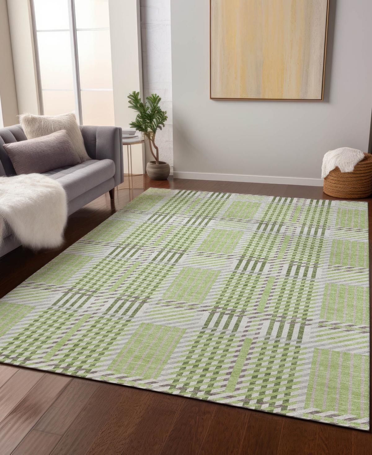 Addison Chantille Mahine Washable Acn1000 8'x10' Area Rug In Grass