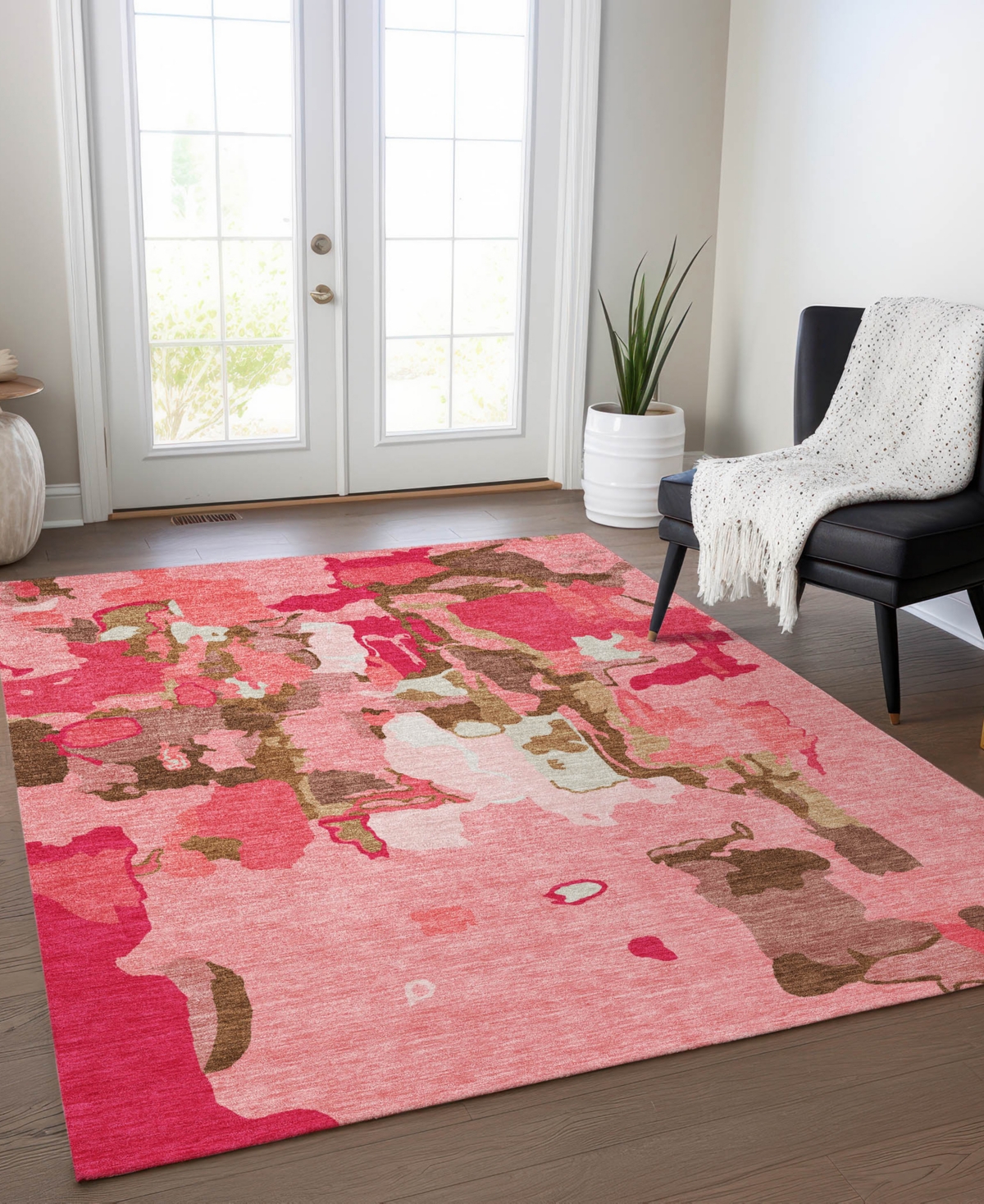 Addison Chantille Mahine Washable Acn1028 5'x7'6" Area Rug In Coral