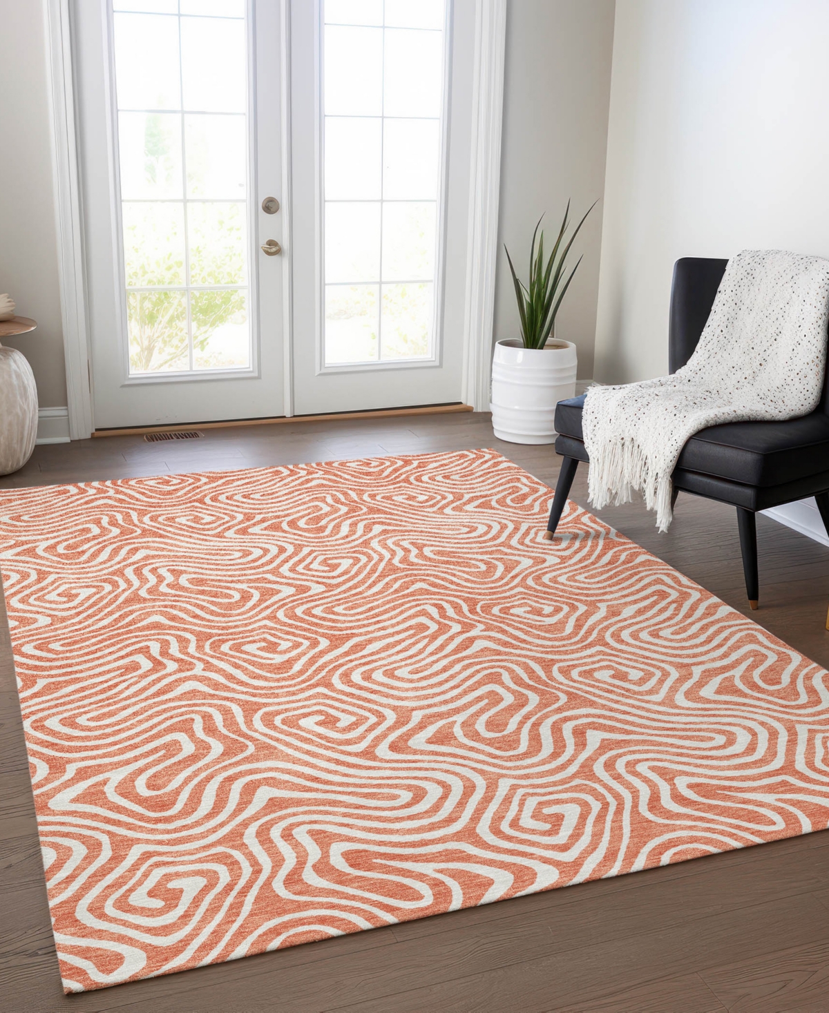 Shop Addison Chantille Machine Washable Acn1030 8'x10' Area Rug In Salmon