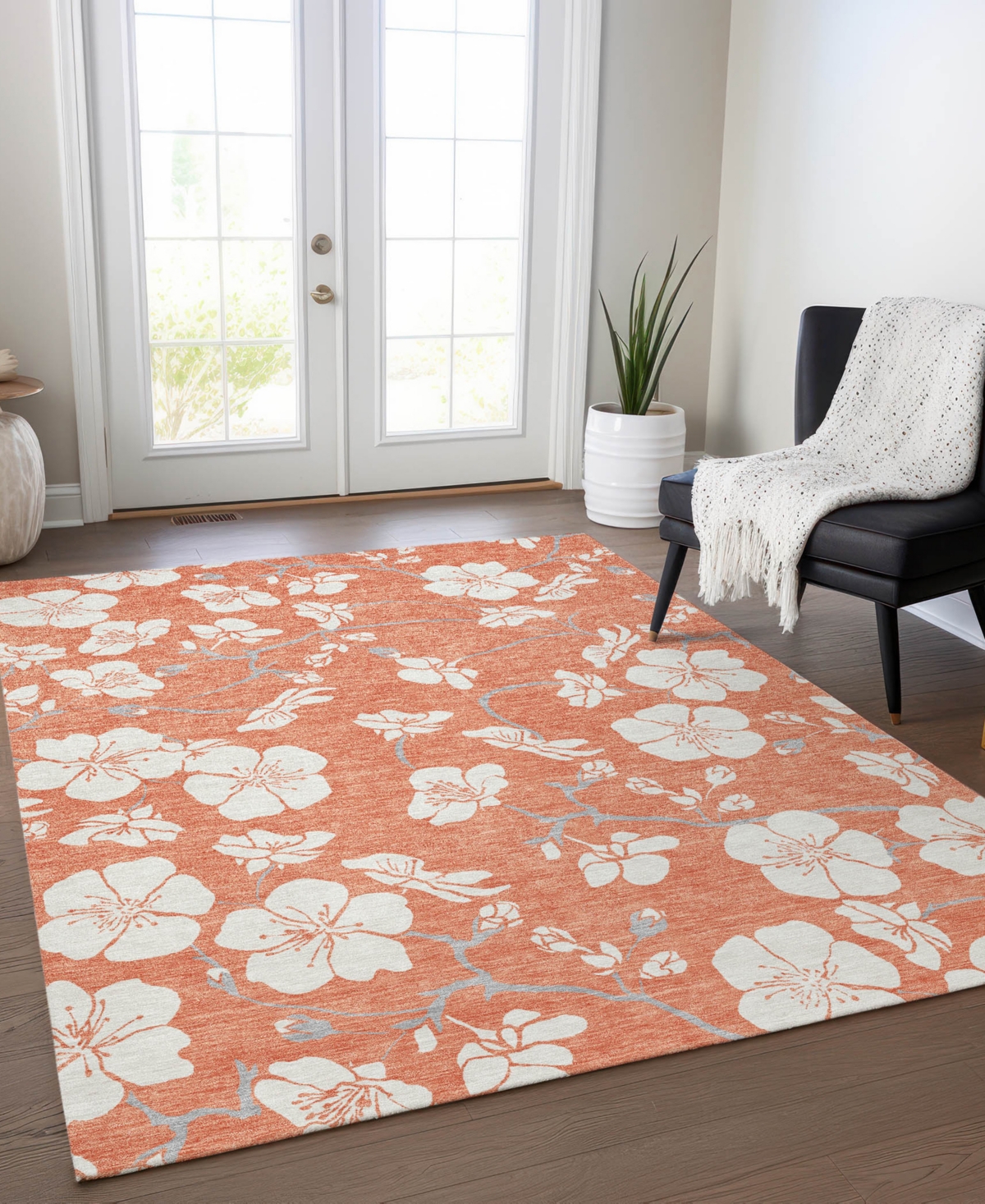 Addison Chantille Mahine Washable Acn1032 9'x12' Area Rug In Coral