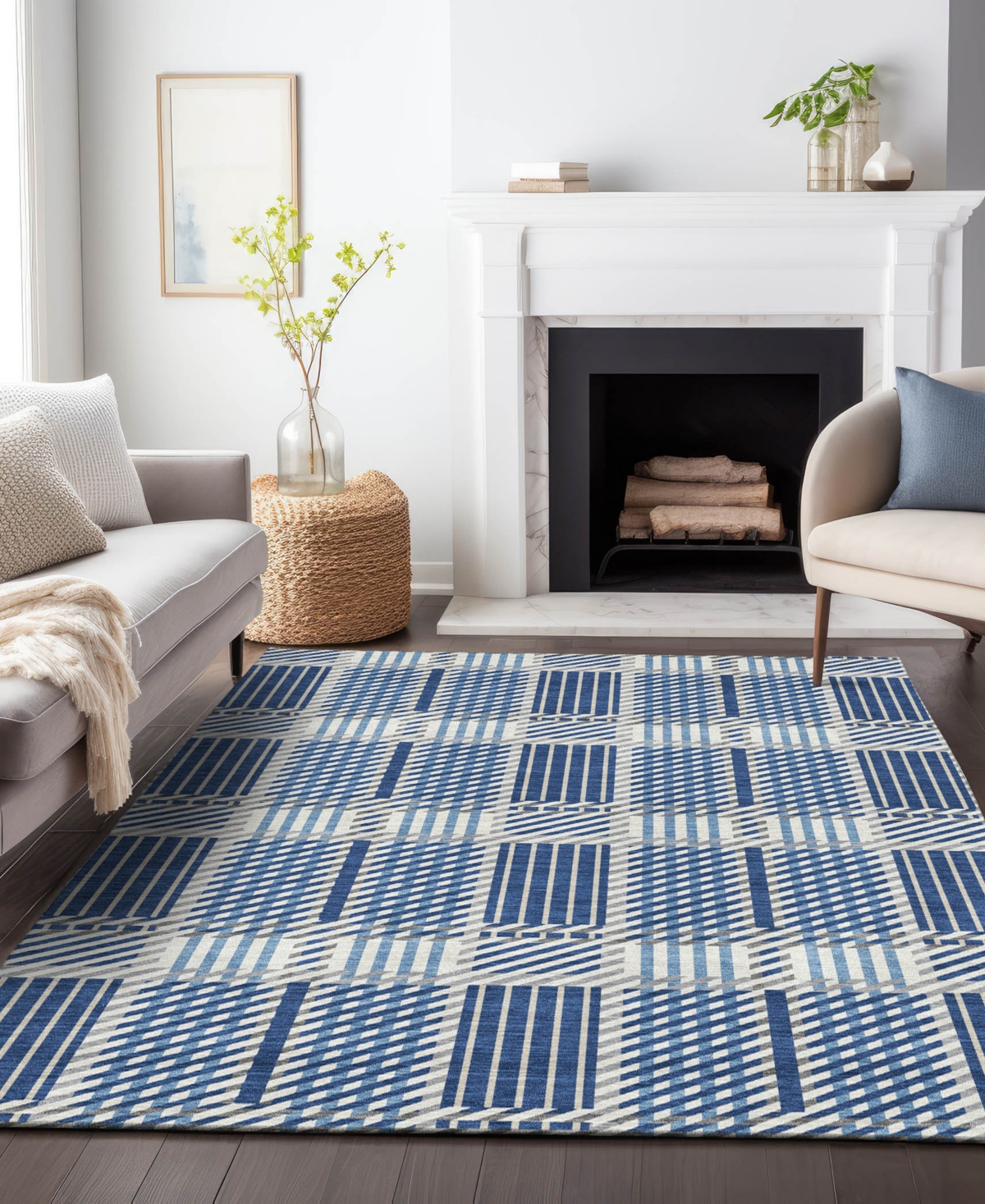 Addison Chantille Mahine Washable Acn1000 9'x12' Area Rug In Navy