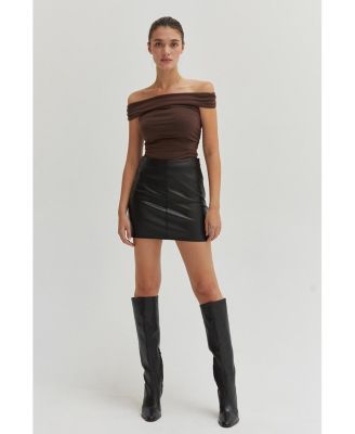 Women's Emberly Textured Satin Cowl Neck Satin Top