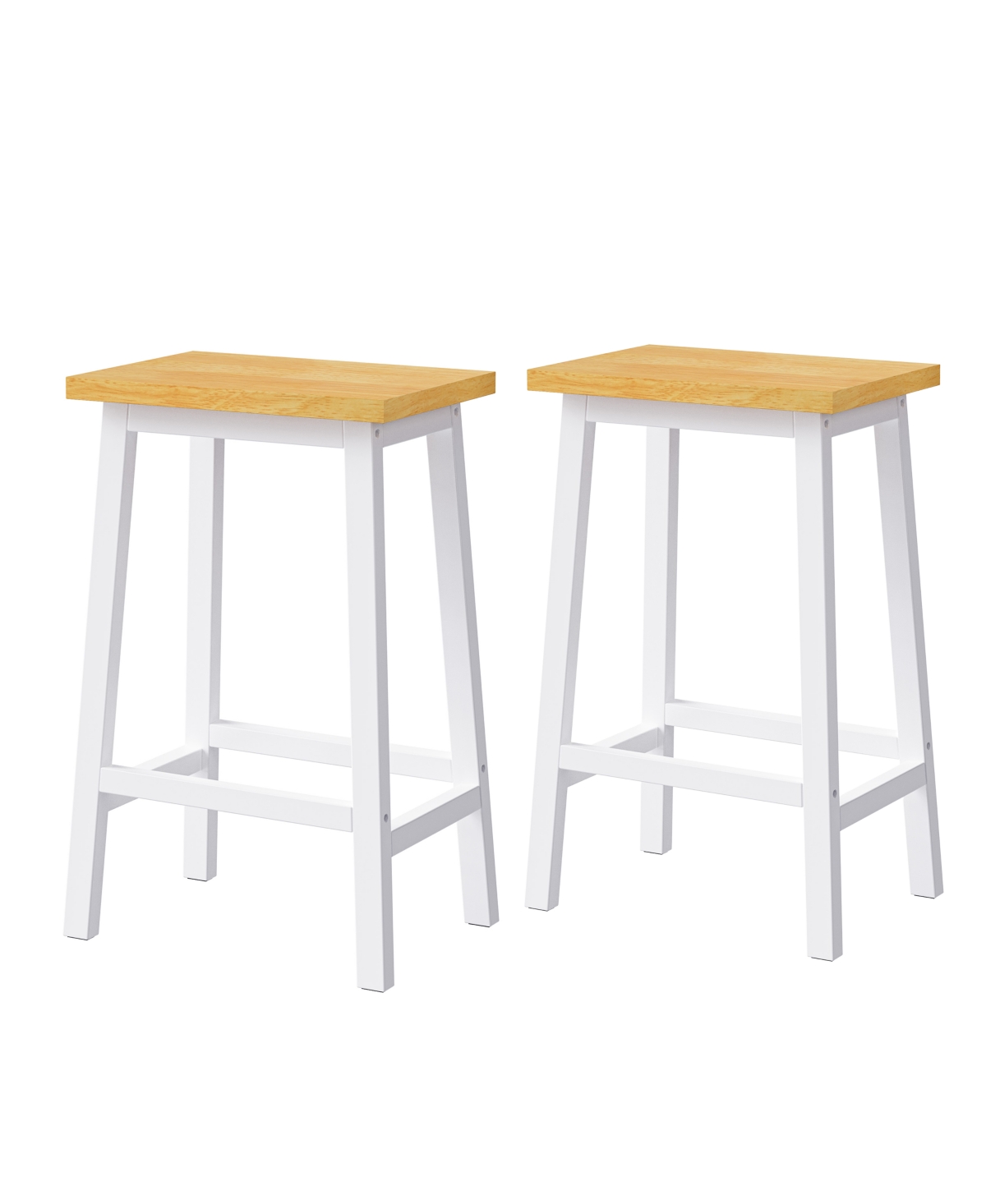 Streamdale Furniture Solid Wood Bar Stools, 25.6" Tall, Set of 2, Farmhouse Style