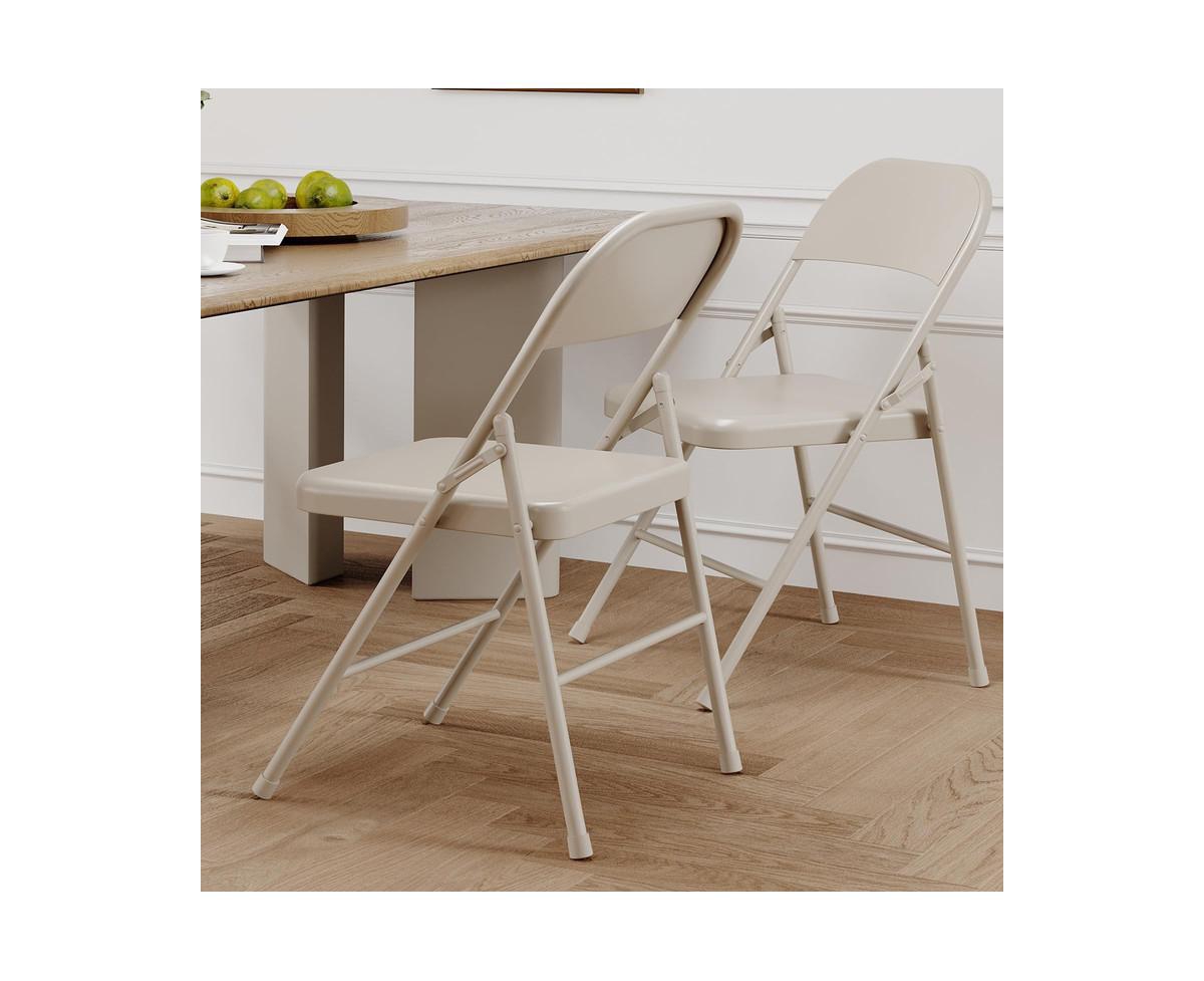 gaomon Dining Chairs Set of 4, Foldable Dining Chairs with Metal Frame Hold Up to 350 Pounds, PortableKitchen Chair Suitable for Dining Room, L