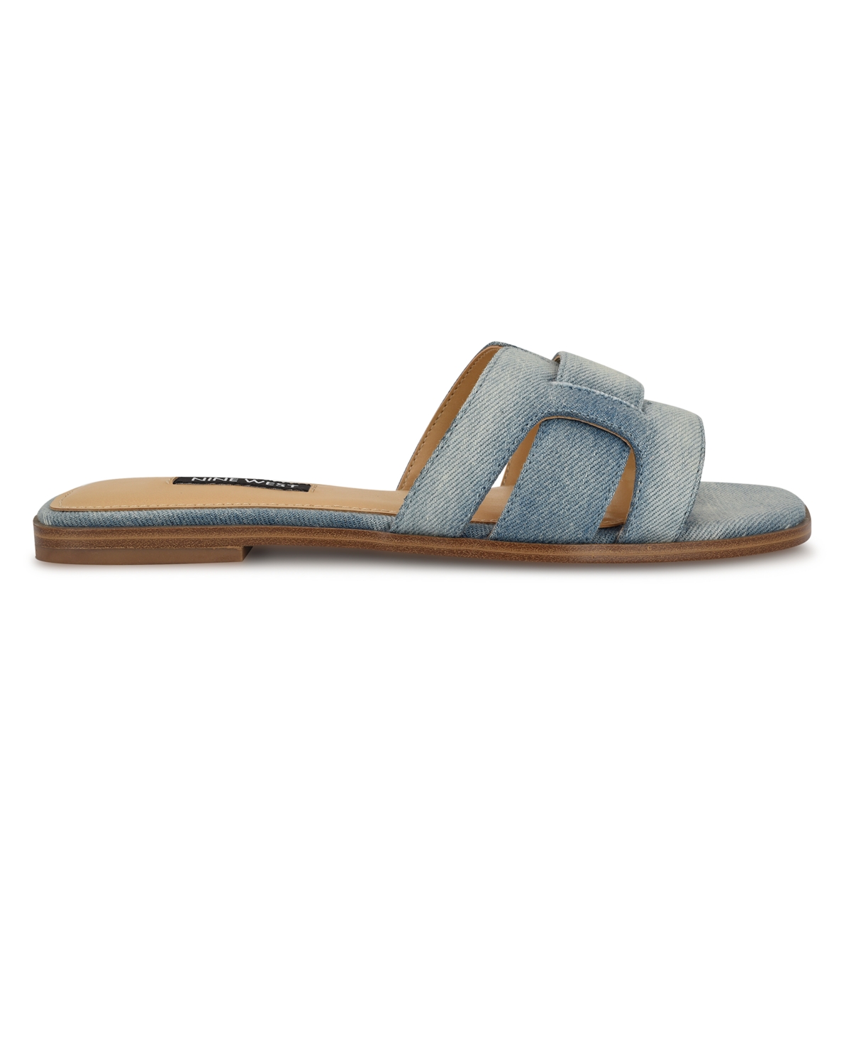 Nine West Women's Germani Casual Slip-on Sandals In Light Blue Denim