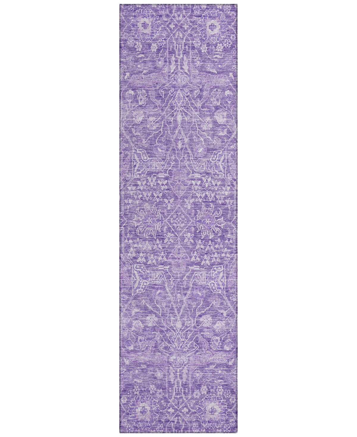 Addison Chantille Machine Washable Acn1133 2'3"x7'6" Runner Area Rug In Plum