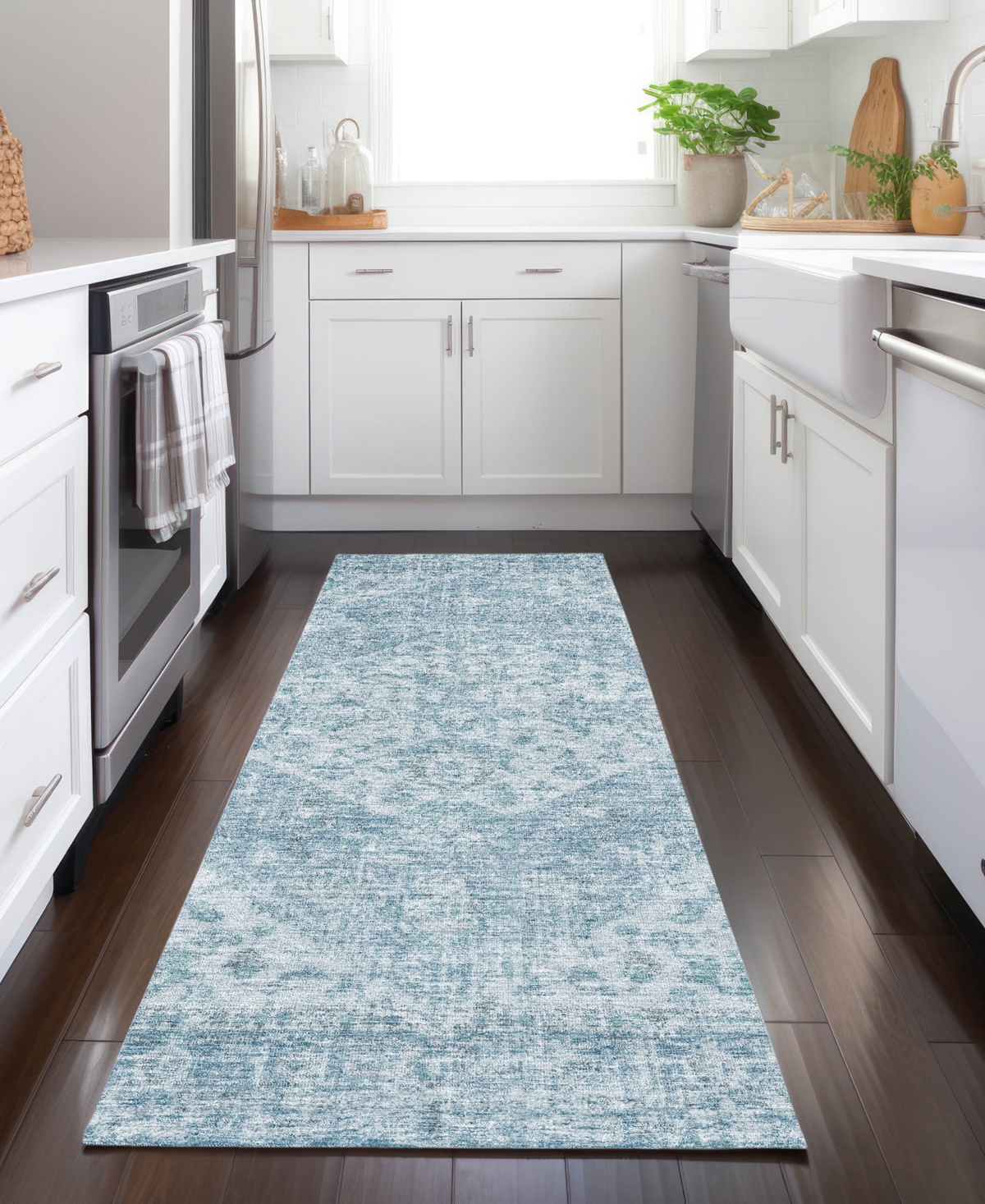 Addison Chantille Machine Washable Acn1104 2'3''x7'6'' Runner Area Rug In Mist