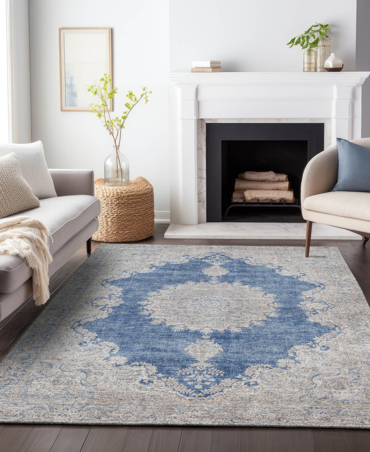 Addison Chantille Machine Washable Acn1003 5'x7'6" Area Rug In Navy
