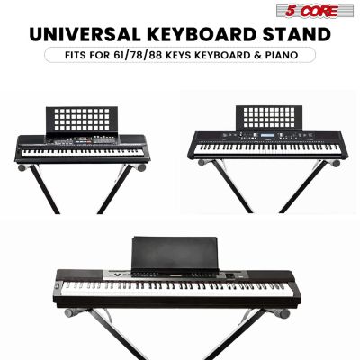 Keyboard Stand Single X Style Adjustable Piano Riser + Keyboard Piano Bench