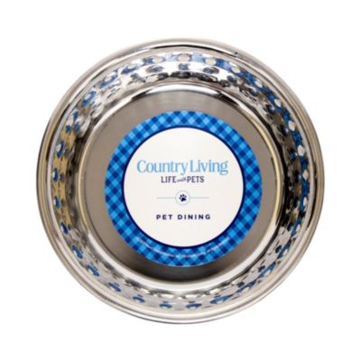 Set of 2 Hammered Stainless Steel Dog Bowls – Textured, Durable, Stylish & Functional