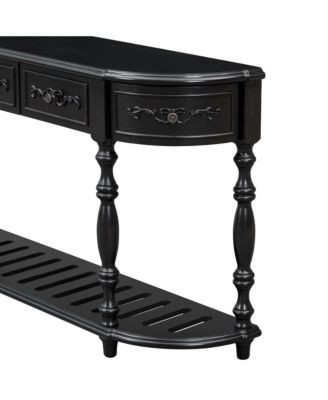  52" Modern Curved Console Table w/ Drawers & Shelf