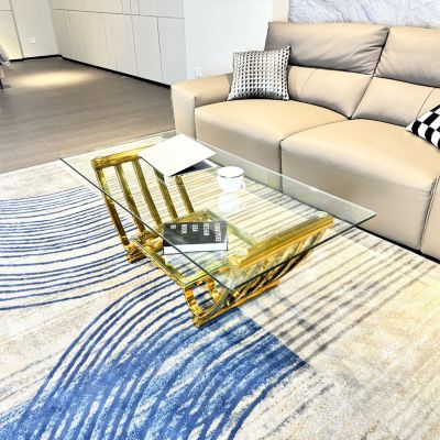 Streamdale Modern Stainless Steel Coffee Table with Storage