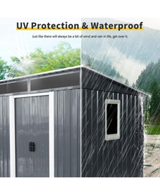 Streamdale 5ft x 6ft Outdoor Metal Shed with Window (Black/White