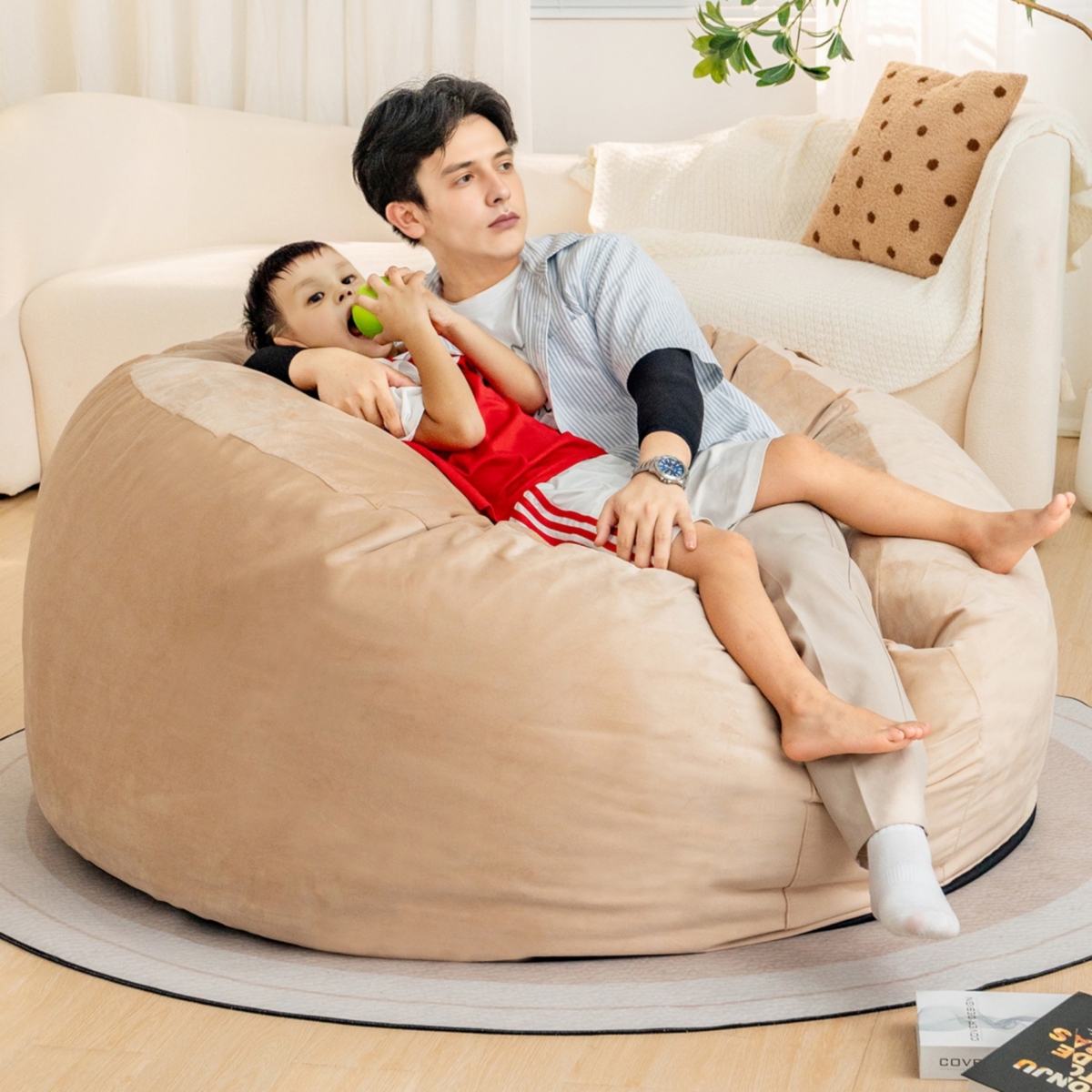 Streamdale Furniture Bean Bag Chair: Giant 5' Memory Foam Furniture Bean Bag Chairs for Adults with Microfiber Cover - 5Ft