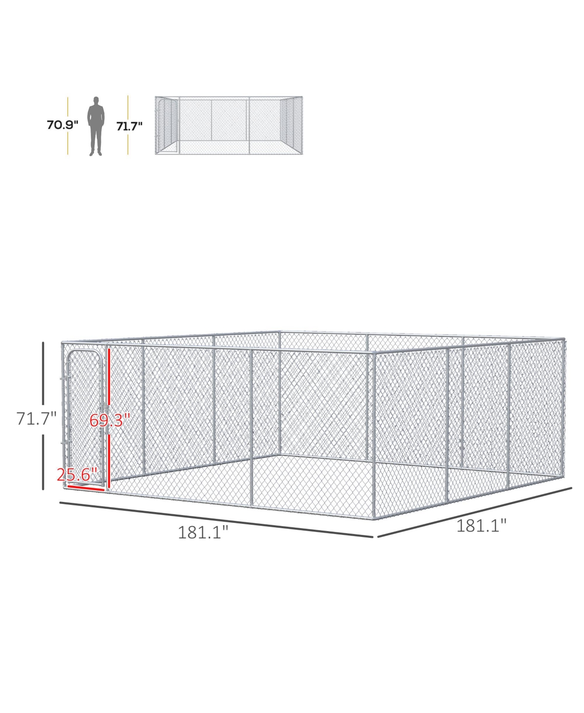 PawHut Dog Playpen, Dog Exercise Pen Dog Run Enclosure, 227.5 Sq. Ft