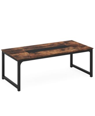 71"x35.4" Industrial Dining Table for 6–8, Rectangular Kitchen Table with Heavy Duty Metal Legs for Dining Room or Living Room
