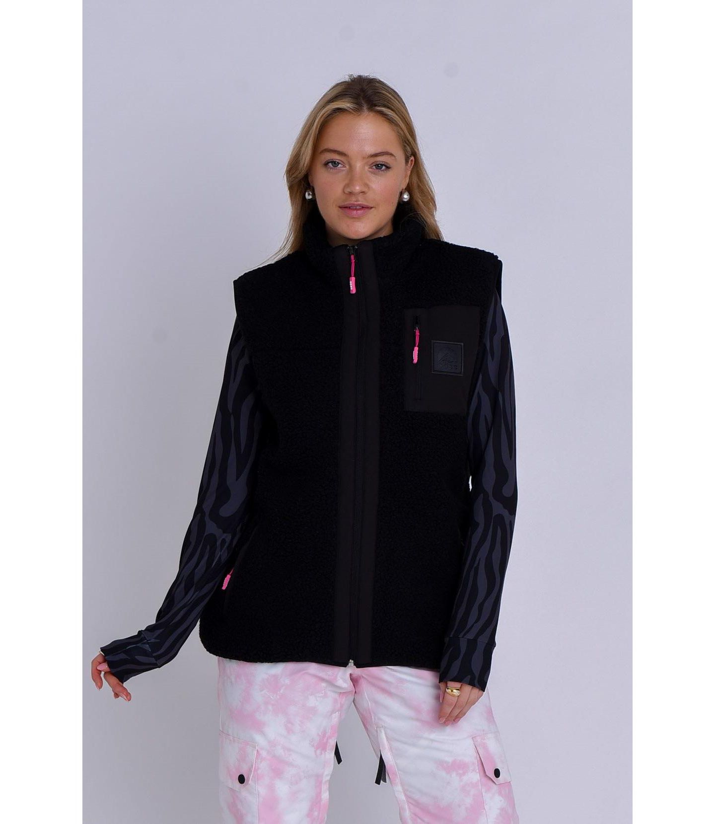 Женский жилет OOSC Method Sherpa Vest Dusky Pink, цвет: Чёрный — фото 1
