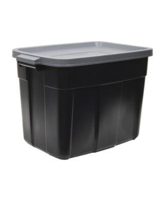 Roughneck 18 Gal Storage Container Organizer, Black &amp; Gray (6 Pack)