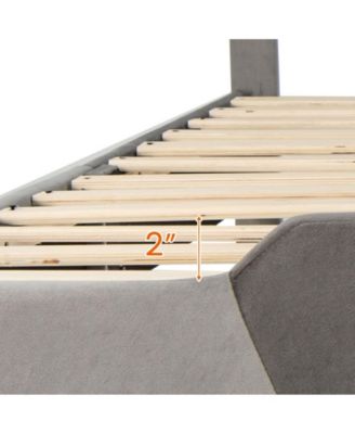 Queen Velvet Upholstered Bed Frame with High Headboard