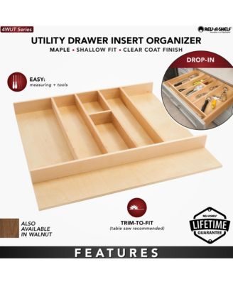 Trim-to-Fit Shallow Drawer Organizer, 23.98 x 21.97 In, 4WUT-3SH