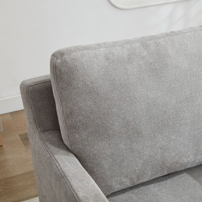 Streamdale Gray Chenille Swivel Accent Chair with Cushions