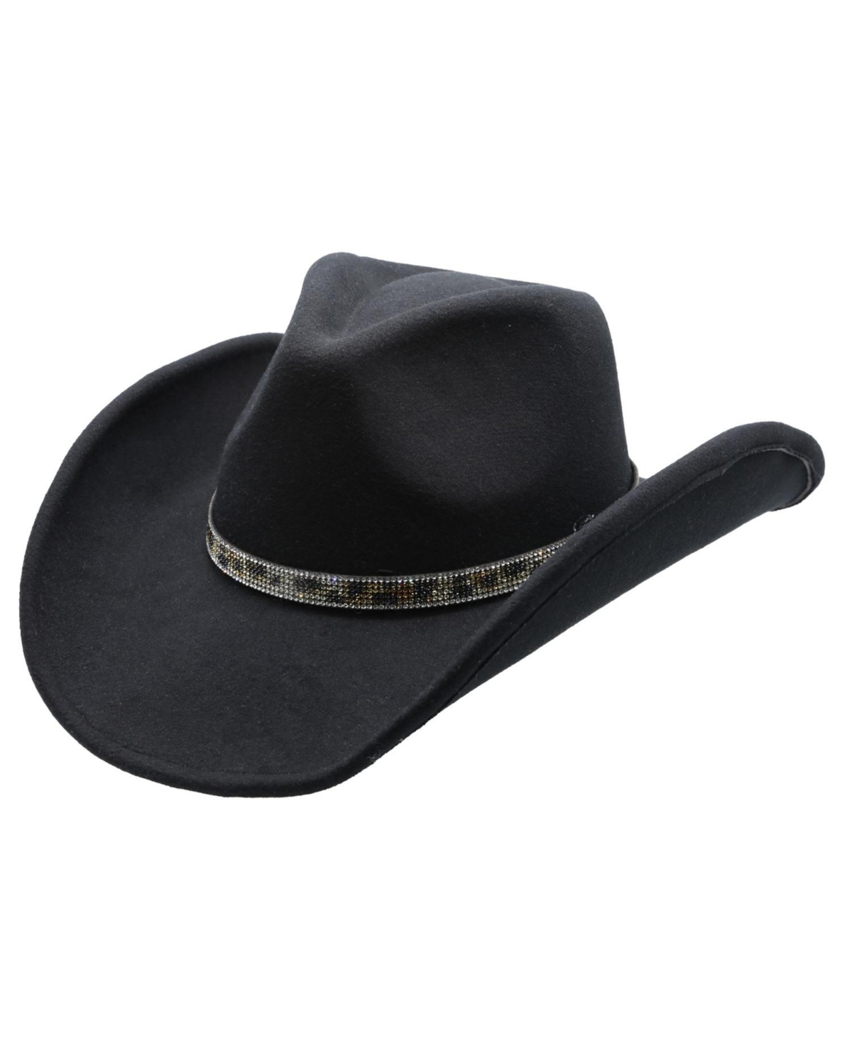 Python Ultra Poly Felt Western Drifter Hat - Black